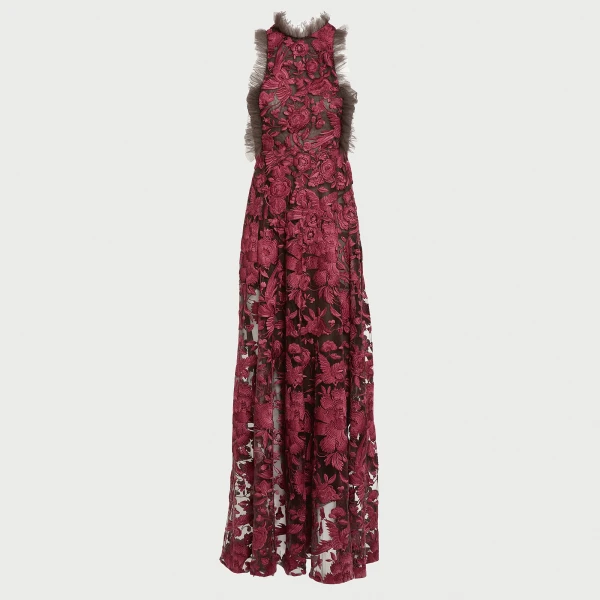 Giambattista Valli Raspberry Chimera Shawl Long Dress - Giambattista Valli Dresses - Romantic Couture - Shop at Coveti