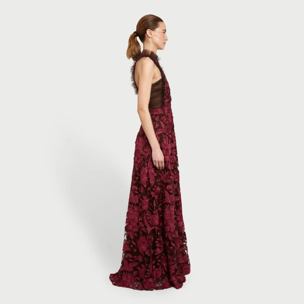 Giambattista Valli Raspberry Chimera Shawl Long Dress - Giambattista Valli Dresses - Romantic Couture - Shop at Coveti