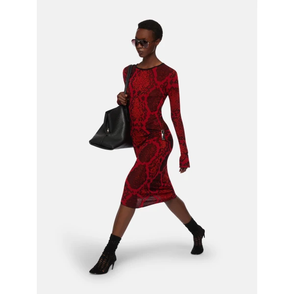 The Attico Red Midi Dress, view 4
