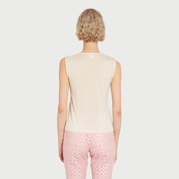 Giambattista Valli Ruby Pansies Cashmere Tank Top - Giambattista Valli Tops - Romantic Couture - Shop at Coveti