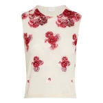 Giambattista Valli Ruby Pansies Cashmere Tank Top - Giambattista Valli Tops - Romantic Couture - Shop at Coveti