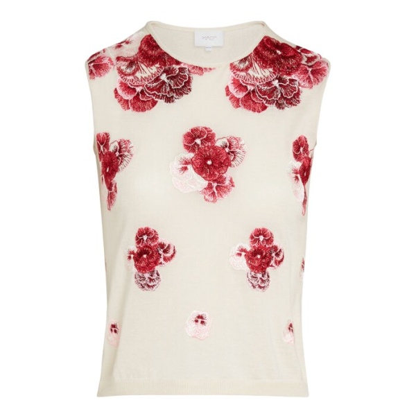 Giambattista Valli Ruby Pansies Cashmere Tank Top - Giambattista Valli Tops - Romantic Couture - Shop at Coveti