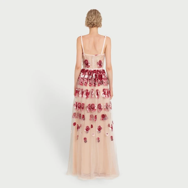 Giambattista Valli Ruby Pansies Embroidered Tulle Dress - Giambattista Valli Dresses - Romantic Couture - Shop at Coveti