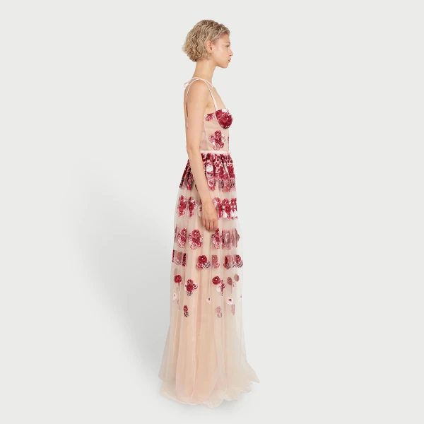 Giambattista Valli Ruby Pansies Embroidered Tulle Dress - Giambattista Valli Dresses - Romantic Couture - Shop at Coveti