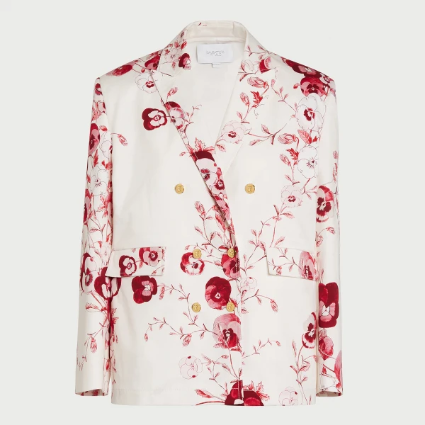 Giambattista Valli Ruby Pansies Ivory Jacket - Giambattista Valli Jackets - Romantic Couture - Shop at Coveti