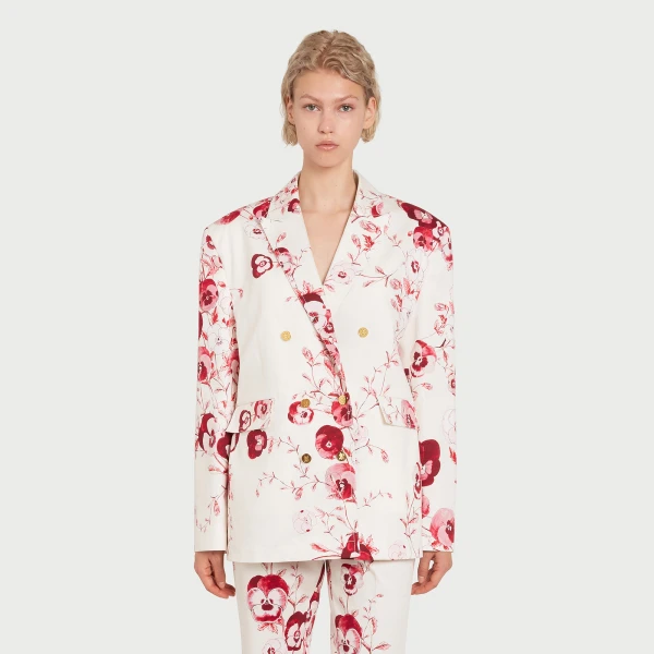 Giambattista Valli Ruby Pansies Ivory Jacket - Giambattista Valli Jackets - Romantic Couture - Shop at Coveti