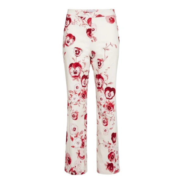 Giambattista Valli Ruby Pansies Ivory Straight-Leg Pants - Giambattista Valli Pants - Romantic Couture - Shop at Coveti