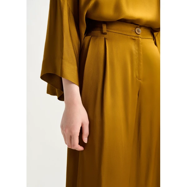 Essentiel Antwerp Rust wide-leg satin pants, view 5
