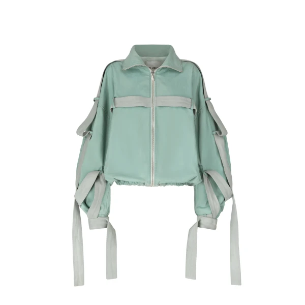 The Attico Sage Green Bomber Jacket