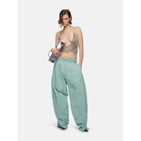The Attico Sage Green Long Pant, view 2