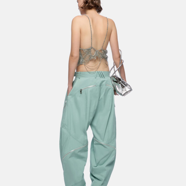 The Attico Sage Green Long Pant - The Attico Pants - Designed by Gilda Ambrosio & Giorgia Tordini - Shop at Coveti