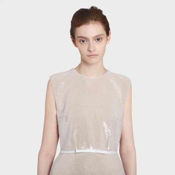 Giambattista Valli Sand Midi Sequin Dress - Giambattista Valli Dresses - Romantic Couture - Shop at Coveti