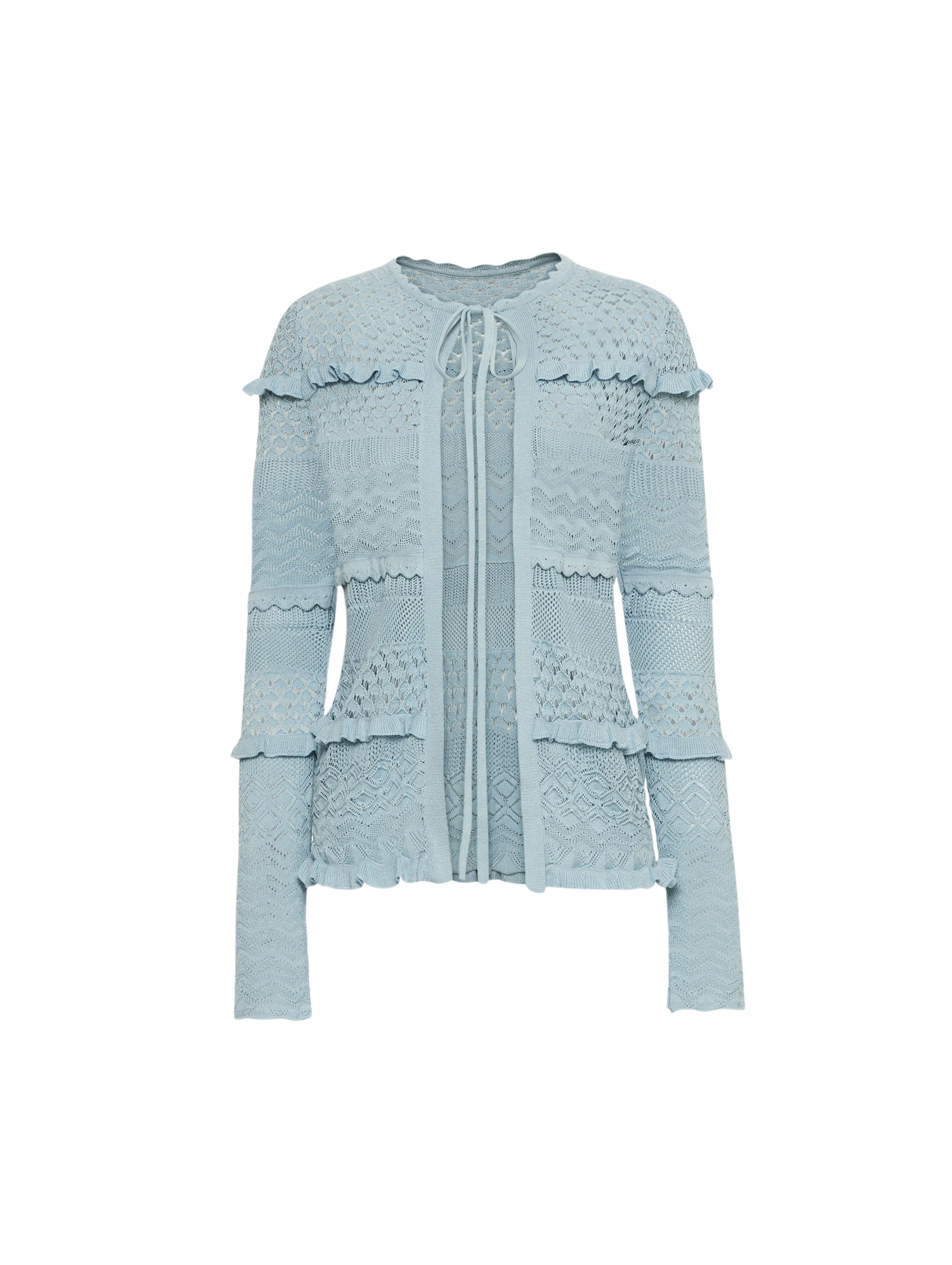 Oscar de la Renta Scallop Trim Cardigan - Oscar de la Renta Knitwear - American Couture - Shop at Coveti