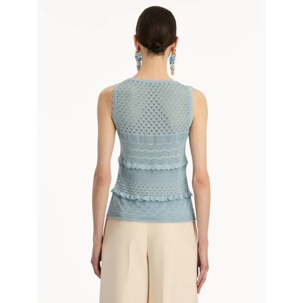 Oscar de la Renta Scallop Trim Tank - Oscar de la Renta Tops - American Couture - Shop at Coveti