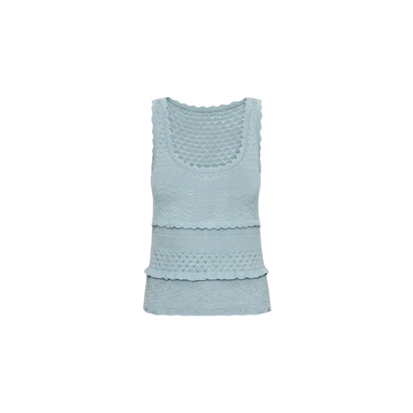 Oscar de la Renta Scallop Trim Tank - Oscar de la Renta Tops - American Couture - Shop at Coveti
