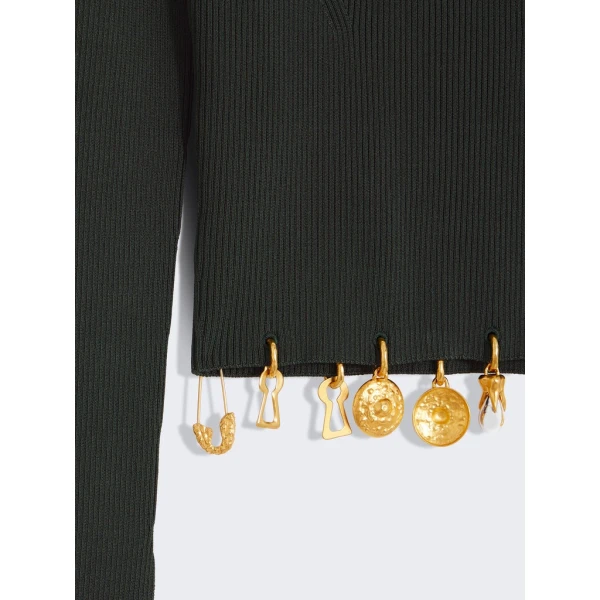 Schiaparelli Anatomical Charms Knitted Jumper Knitwear in Schiaparelli Authentic Luxury Fashion at Coveti