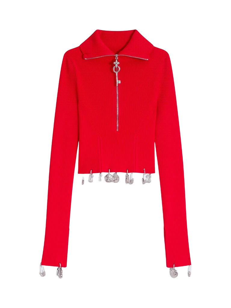 Schiaparelli Anatomical Charms Knitted Jumper Knitwear in Schiaparelli Authentic Luxury Fashion at Coveti