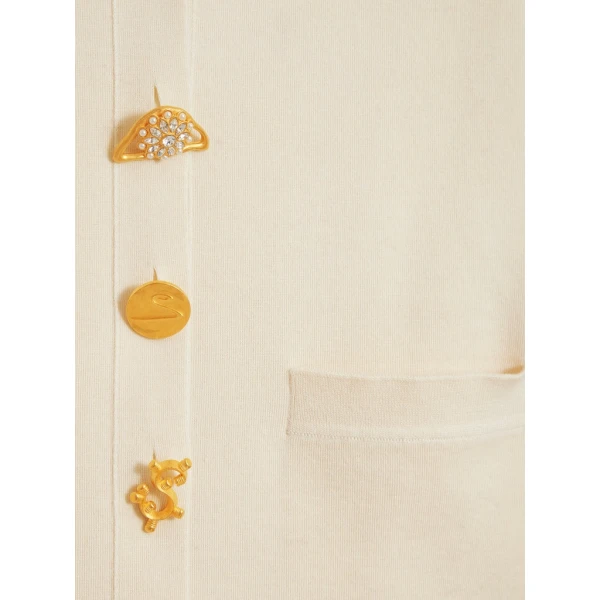 Schiaparelli Anatomy Wool Cardigan Knitwear in Schiaparelli Authentic Luxury Fashion at Coveti