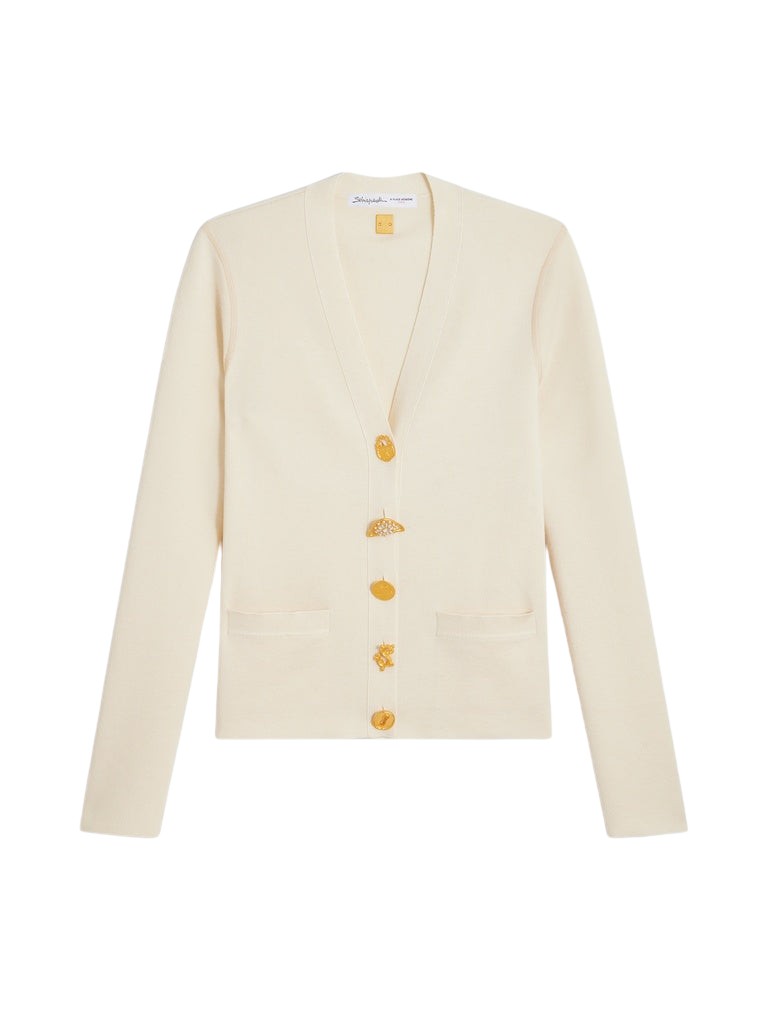 Schiaparelli Anatomy Wool Cardigan Knitwear in Schiaparelli Authentic Luxury Fashion at Coveti