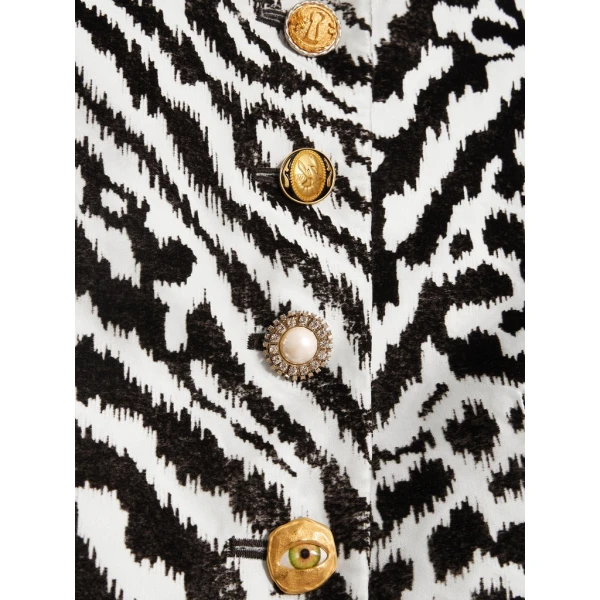 Schiaparelli Animal Print Collarless Short Jacket Jackets in Schiaparelli Authentic Luxury Fashion at Coveti