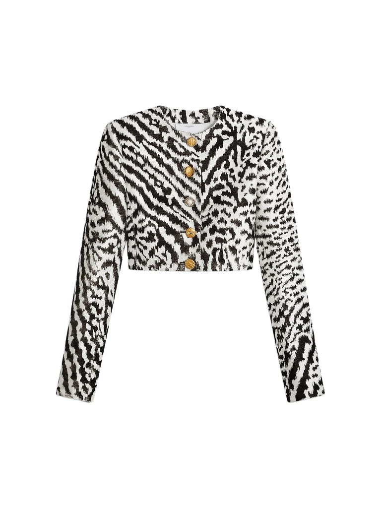 Schiaparelli-Animal-Print-Collarless-Short-Jacket40077_nobg Schiaparelli Animal Print Collarless Short Jacket Jackets in Schiaparelli Authentic Luxury Fashion at Coveti