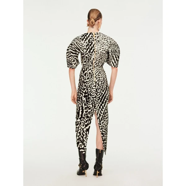 Schiaparelli Animal Print Midi Dress Dresses in Schiaparelli Authentic Luxury Fashion at Coveti