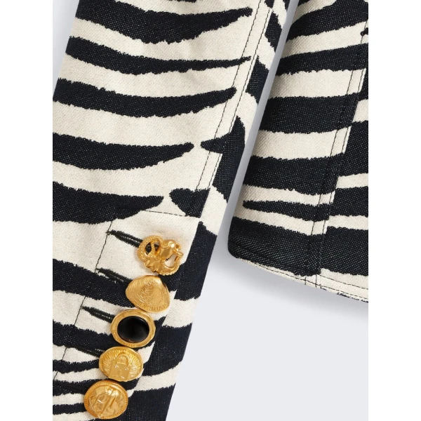 Schiaparelli Basque Zebra Jacket Jackets in Schiaparelli Authentic Luxury Fashion at Coveti