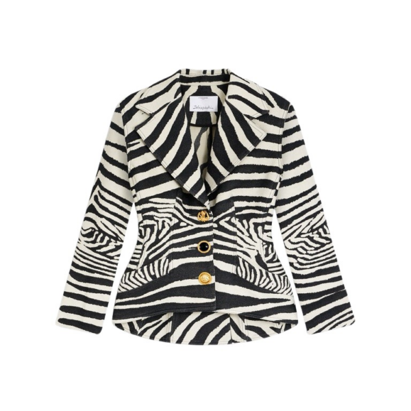 Schiaparelli Basque Zebra Jacket Jackets in Schiaparelli Authentic Luxury Fashion at Coveti
