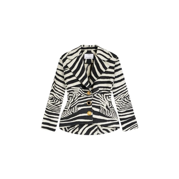 Schiaparelli Basque Zebra Jacket Jackets in Schiaparelli Authentic Luxury Fashion at Coveti