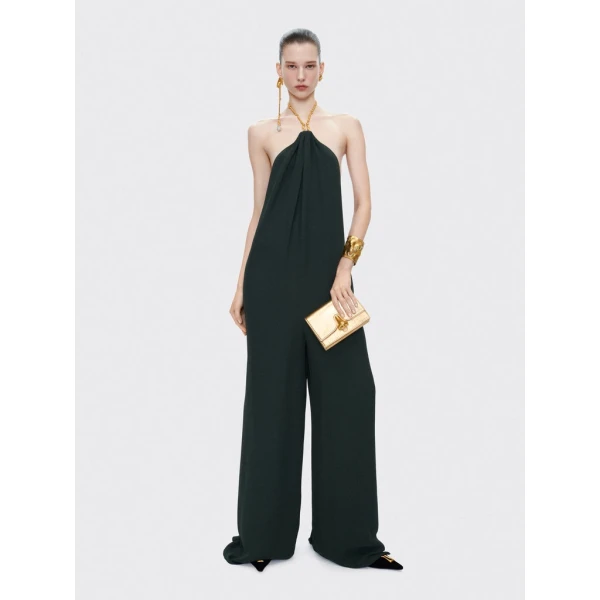 Schiaparelli Bijou Necklace Halterneck Jumpsuit Jumpsuit in Schiaparelli Authentic Luxury Fashion at Coveti