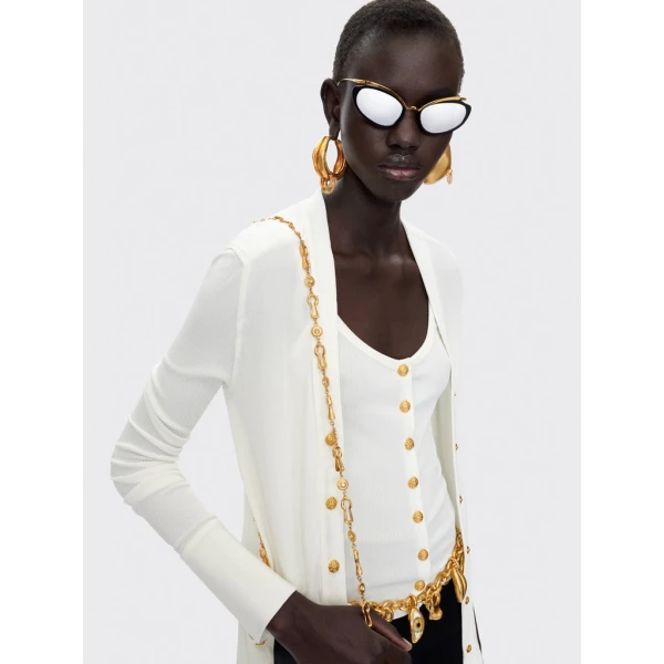 Schiaparelli Bijoux Buttons Cardigan Knitwear in Schiaparelli Authentic Luxury Fashion at Coveti