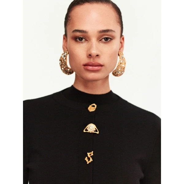 Schiaparelli Bijoux Buttons Cardigan Knitwear in Schiaparelli Authentic Luxury Fashion at Coveti