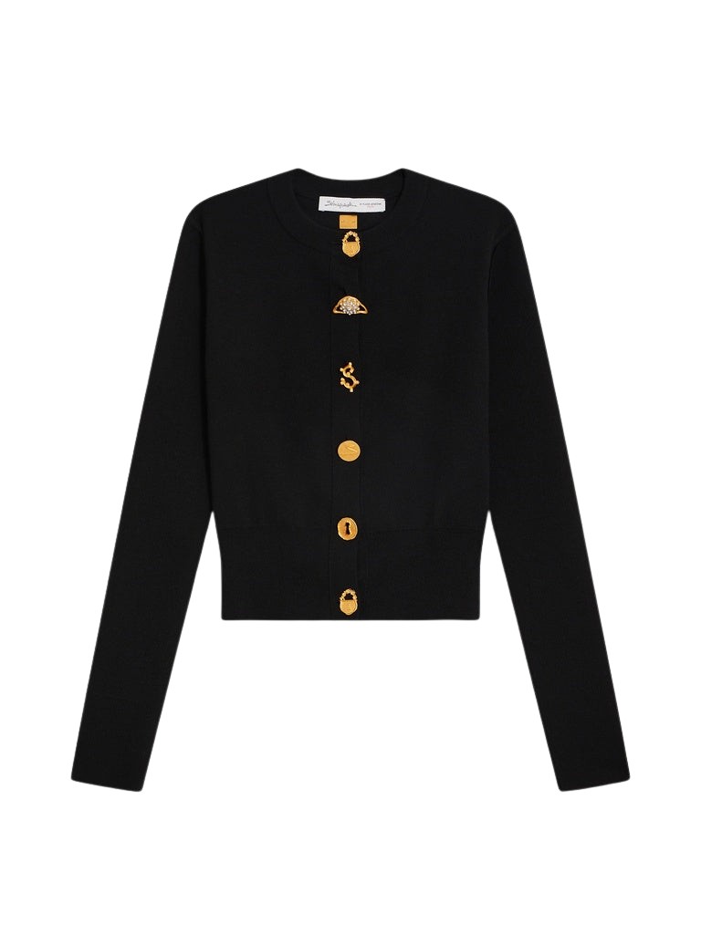 Schiaparelli Bijoux Buttons Cardigan Knitwear in Schiaparelli Authentic Luxury Fashion at Coveti