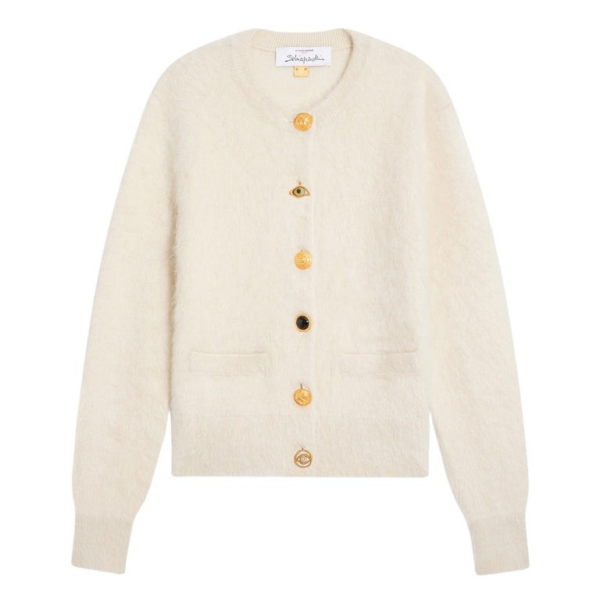 Schiaparelli Bijoux Buttons Cardigan Knitwear in Schiaparelli Authentic Luxury Fashion at Coveti