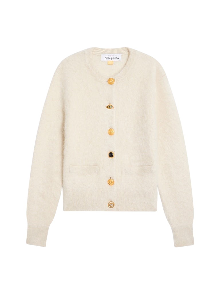 Schiaparelli Bijoux Buttons Cardigan Knitwear in Schiaparelli Authentic Luxury Fashion at Coveti