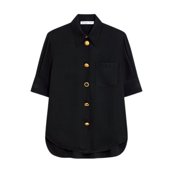 Schiaparelli Bijoux Buttons Short-Sleeved Shirt Tops in Schiaparelli Authentic Luxury Fashion at Coveti