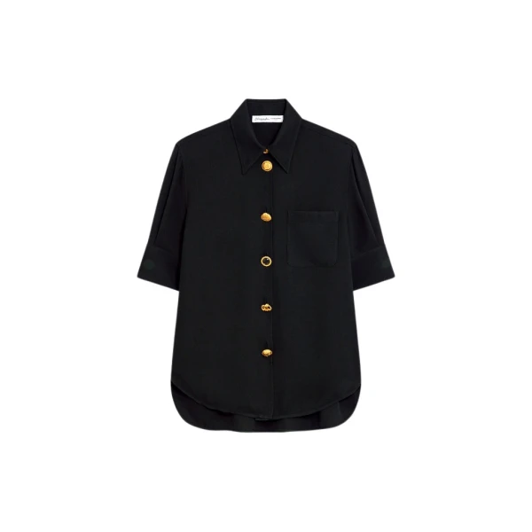 Schiaparelli Bijoux Buttons Short-Sleeved Shirt Tops in Schiaparelli Authentic Luxury Fashion at Coveti