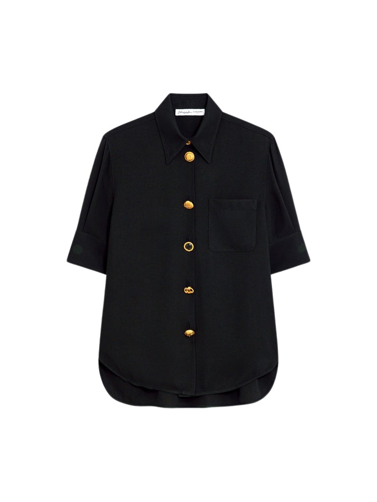 Schiaparelli Bijoux Buttons Short-Sleeved Shirt