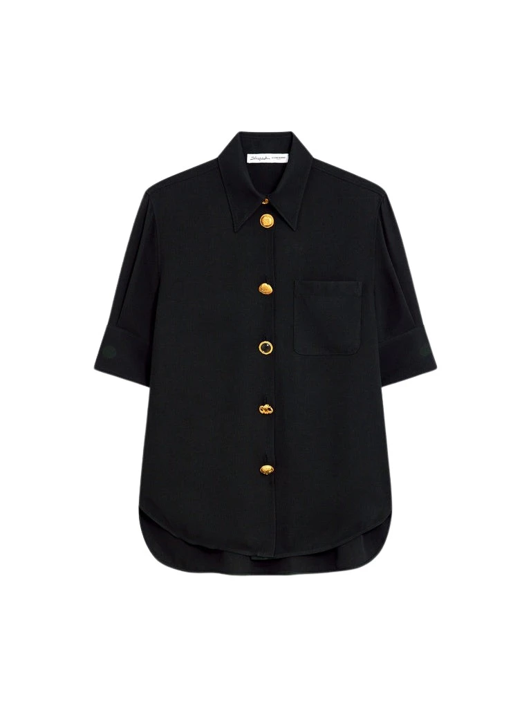 Schiaparelli-Bijoux-Buttons-Short-Sleeved-Shirt32755_nobg Schiaparelli Bijoux Buttons Short-Sleeved Shirt Tops in Schiaparelli Authentic Luxury Fashion at Coveti