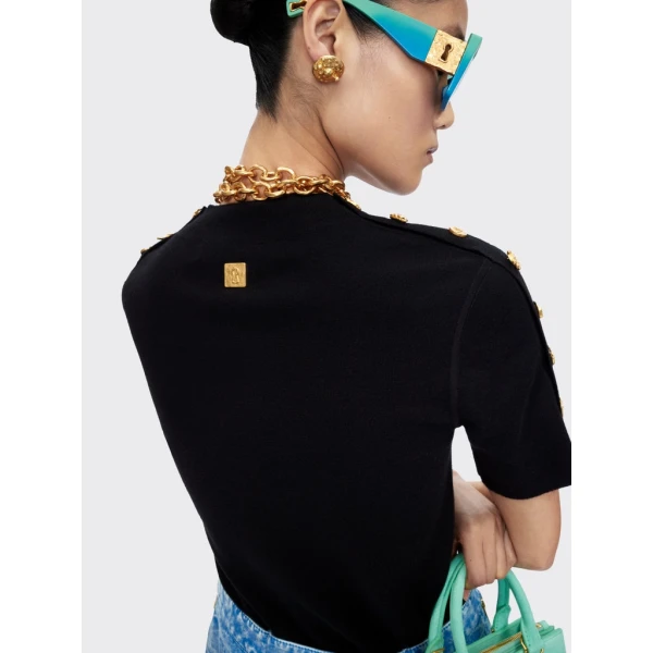 Schiaparelli Bijoux Buttons Sweater Knitwear in Schiaparelli Authentic Luxury Fashion at Coveti