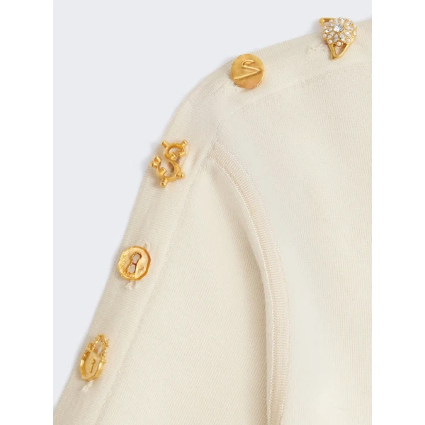Schiaparelli Bijoux Buttons Sweater Knitwear in Schiaparelli Authentic Luxury Fashion at Coveti