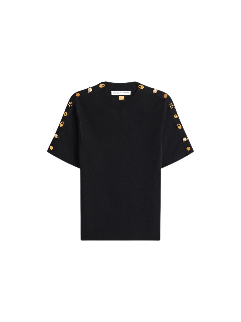 Schiaparelli Bijoux Buttons Sweater Knitwear in Schiaparelli Authentic Luxury Fashion at Coveti