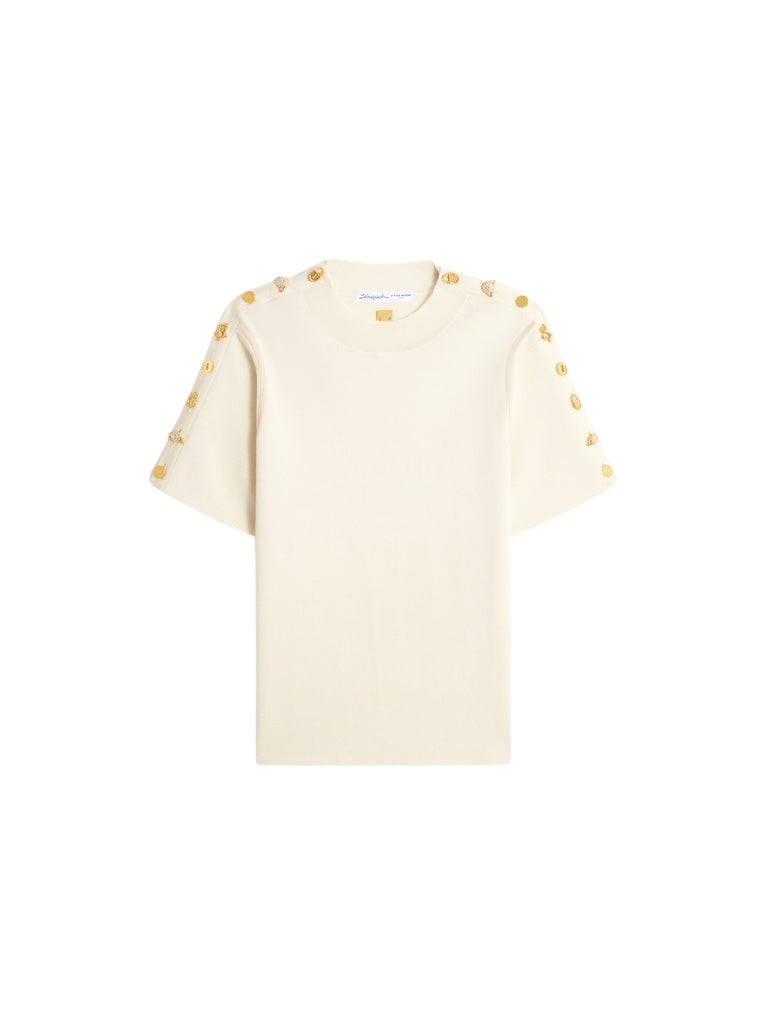 Schiaparelli Bijoux Buttons Sweater Knitwear in Schiaparelli Authentic Luxury Fashion at Coveti