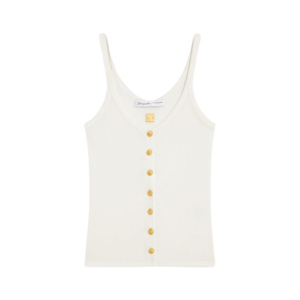 Schiaparelli Bijoux Buttons Tank Top Tops in Schiaparelli Authentic Luxury Fashion at Coveti