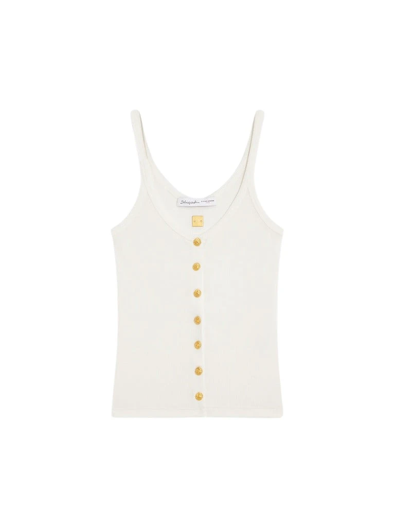 Schiaparelli-Bijoux-Buttons-Tank-Top33389_nobg Schiaparelli Bijoux Buttons Tank Top Tops in Schiaparelli Authentic Luxury Fashion at Coveti