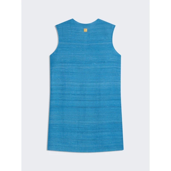 Schiaparelli Blue Tussah Sleeveless Dress Dresses in Schiaparelli Authentic Luxury Fashion at Coveti