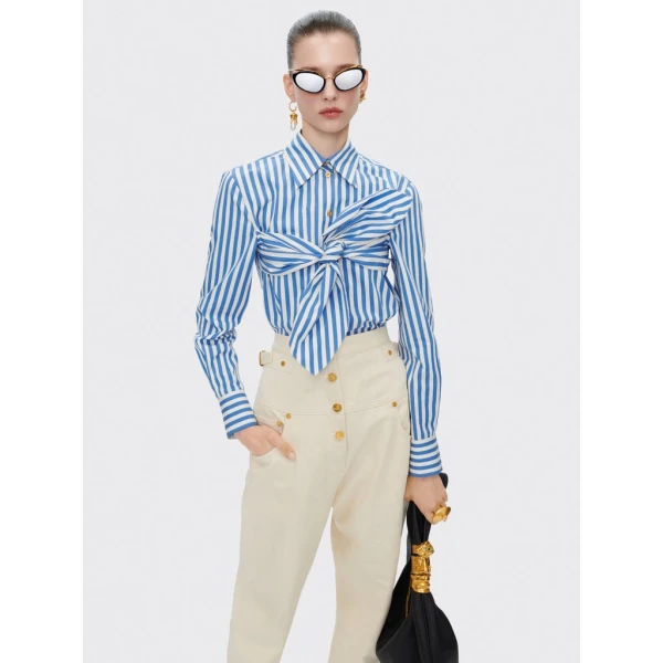 Schiaparelli Bra Striped Shirt Tops in Schiaparelli Authentic Luxury Fashion at Coveti