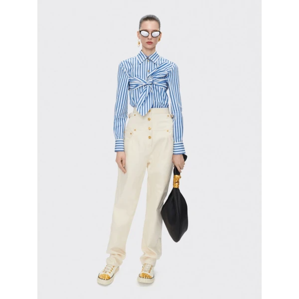 Schiaparelli Bra Striped Shirt Tops in Schiaparelli Authentic Luxury Fashion at Coveti