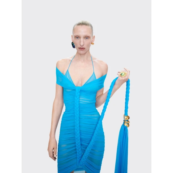 Schiaparelli Braided Ballerina Neckline Dress Dresses in Schiaparelli Authentic Luxury Fashion at Coveti