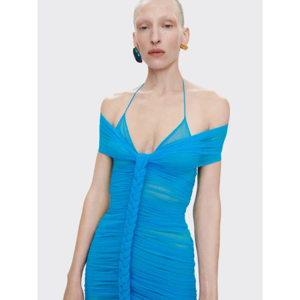 Schiaparelli Braided Ballerina Neckline Dress Dresses in Schiaparelli Authentic Luxury Fashion at Coveti
